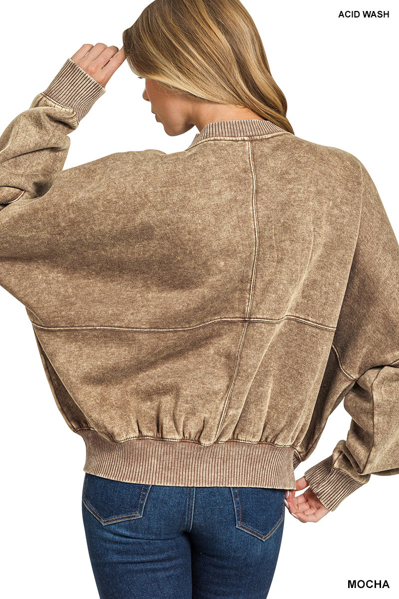 Mocha Acid Wash Jacket