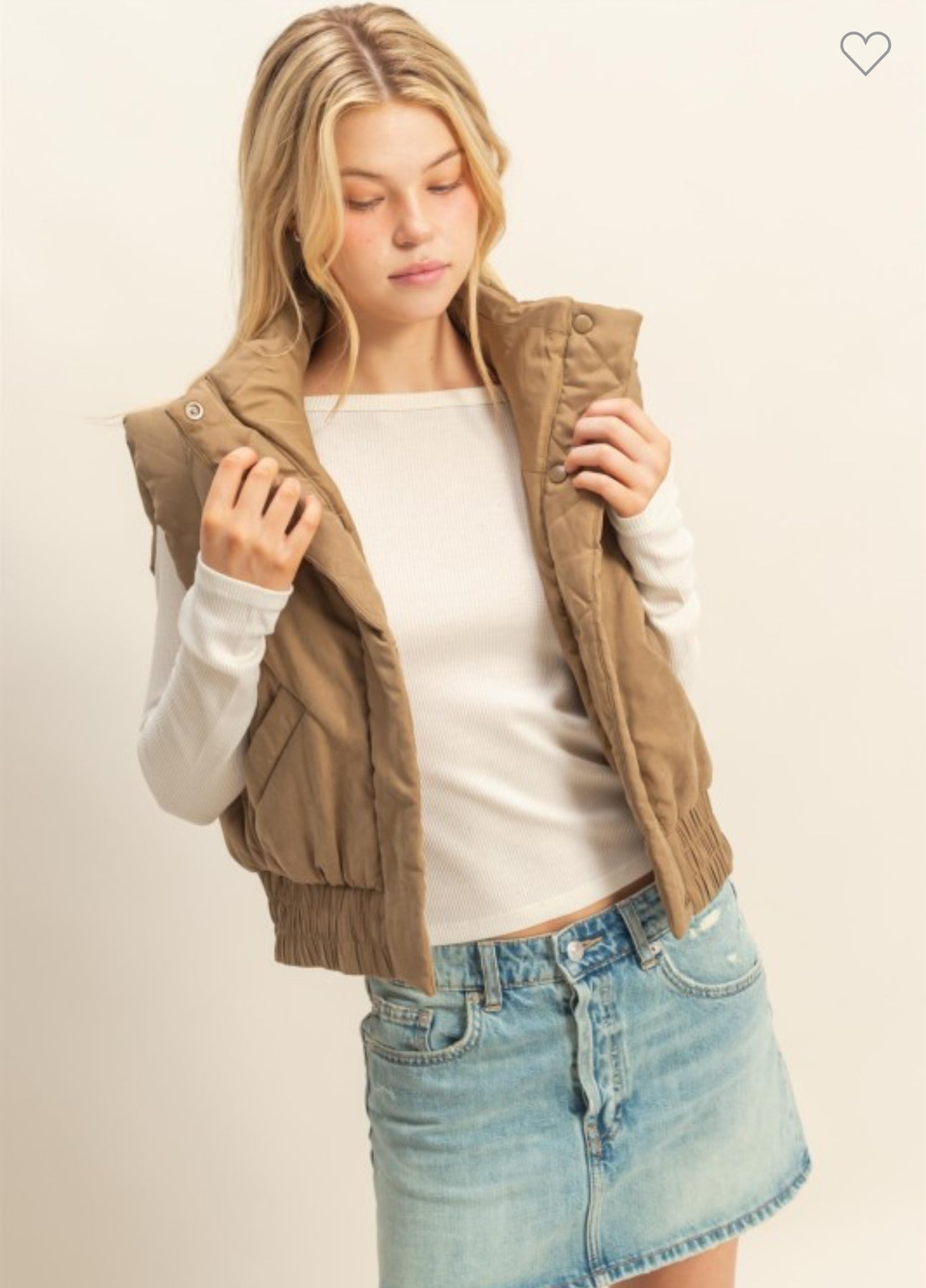 Cream Puffer Vest
