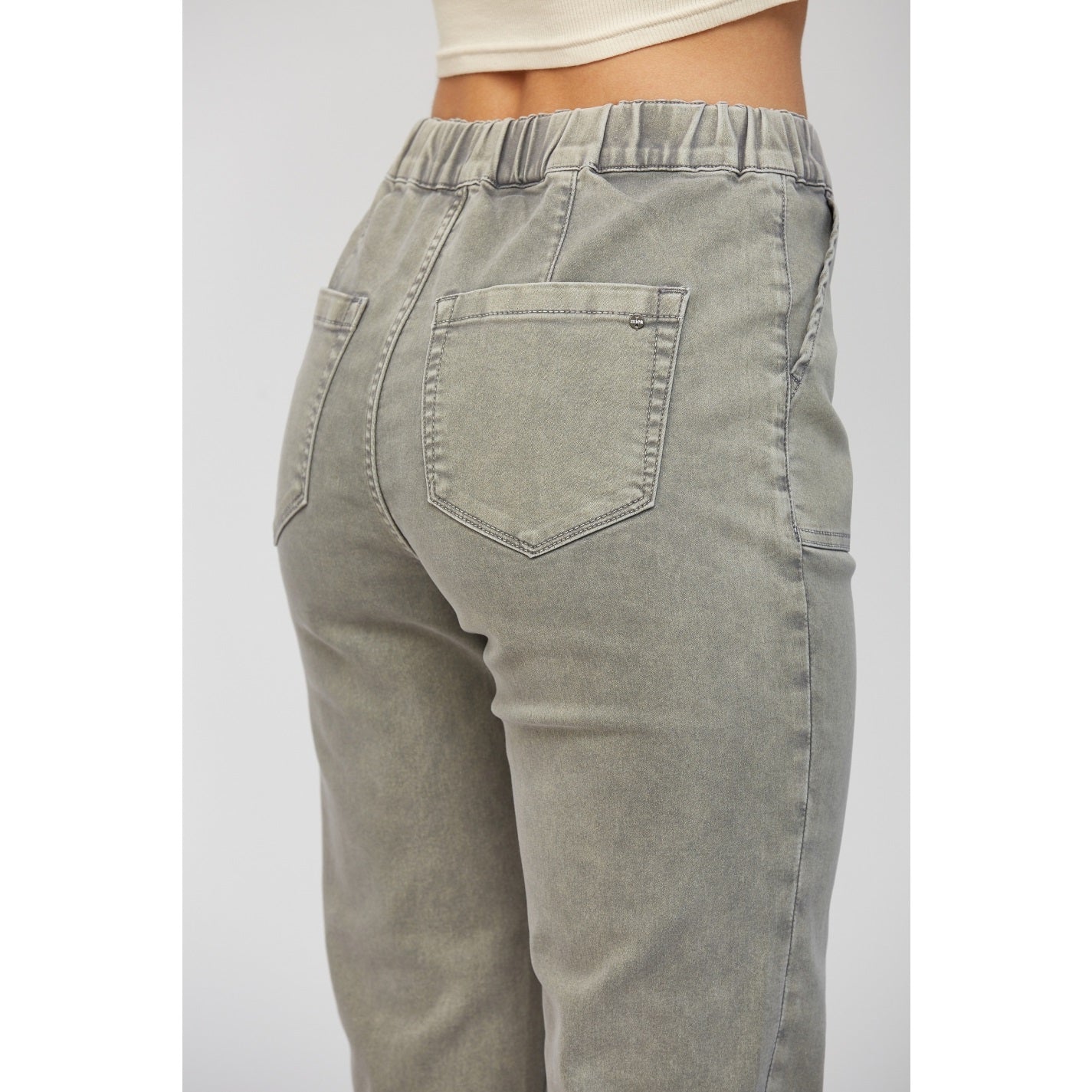 Ash Grey Mica High Rise Crop Jogger