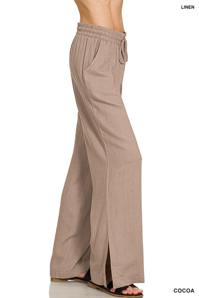 Cocoa Linen Drawstring Pants