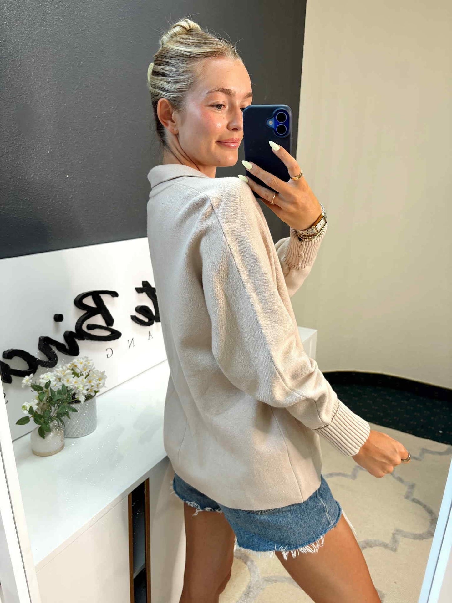 Natural Cardigan Top