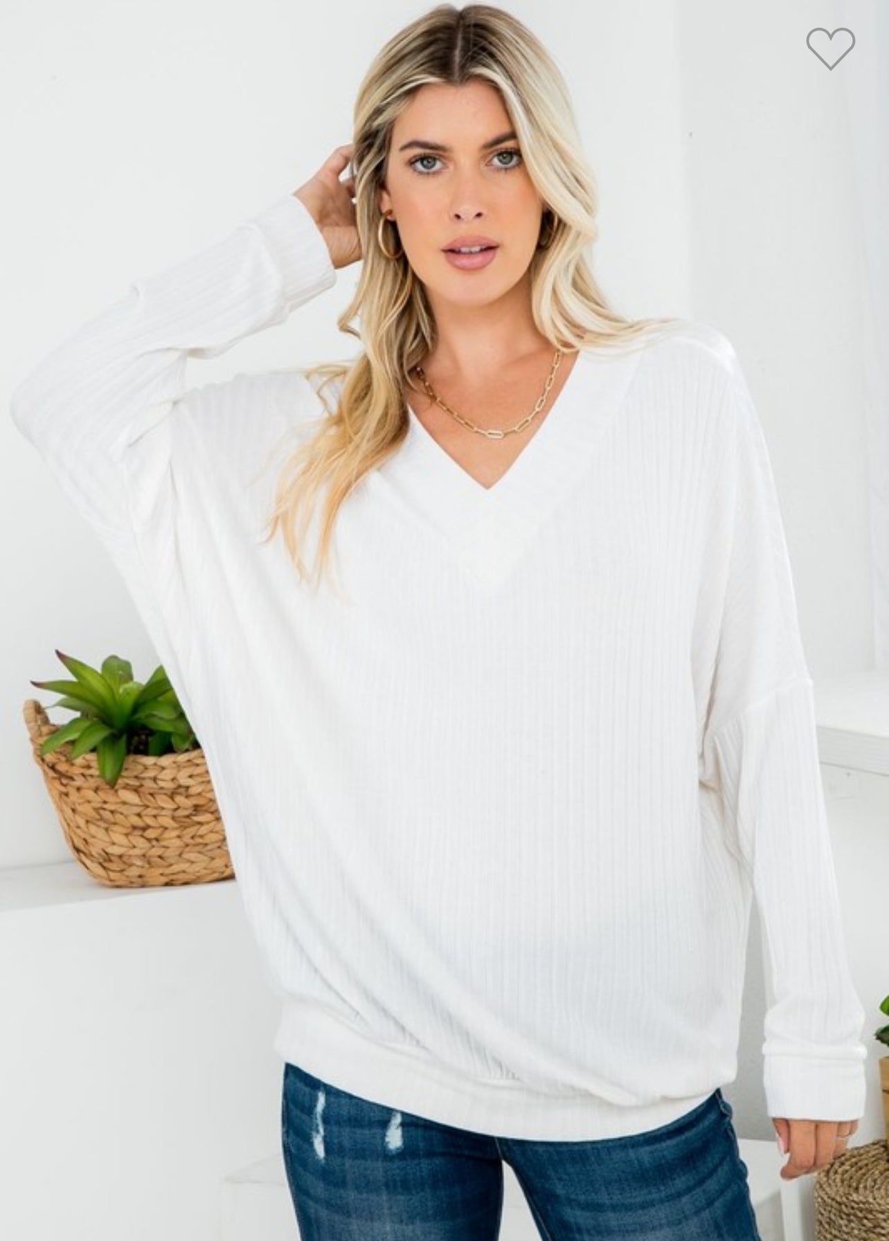 Off White Ribbed Sweater