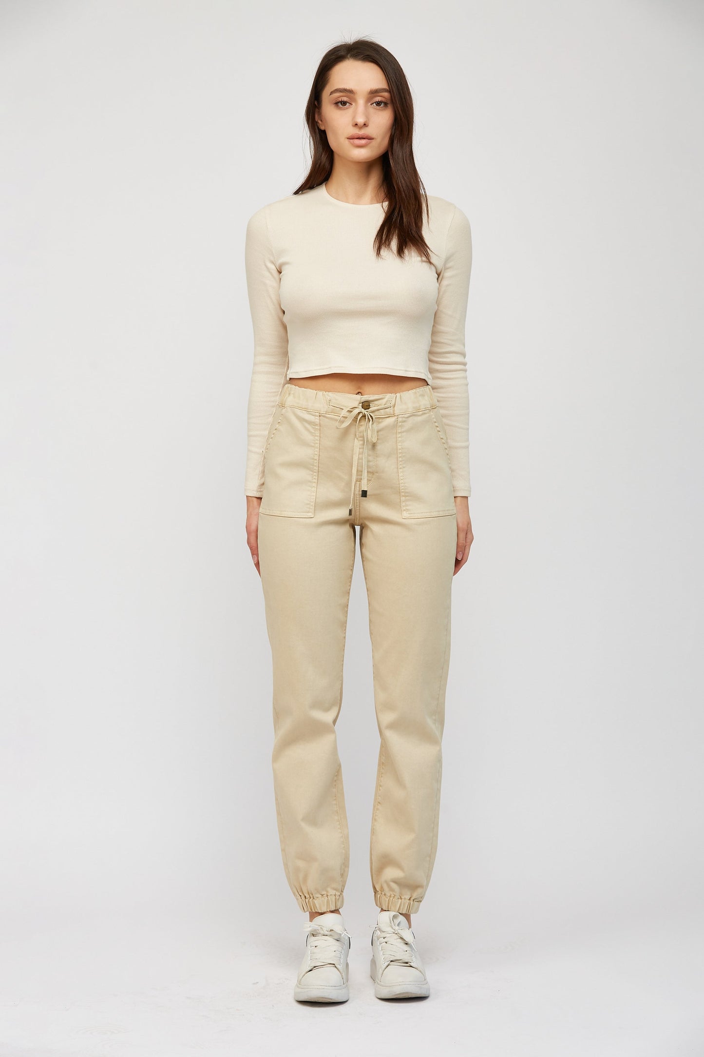 Sand Mica High Rise Crop Jogger