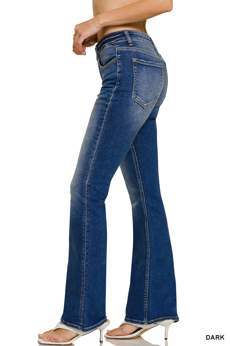 Dark Wash Mid Rise Bootcut Denim
