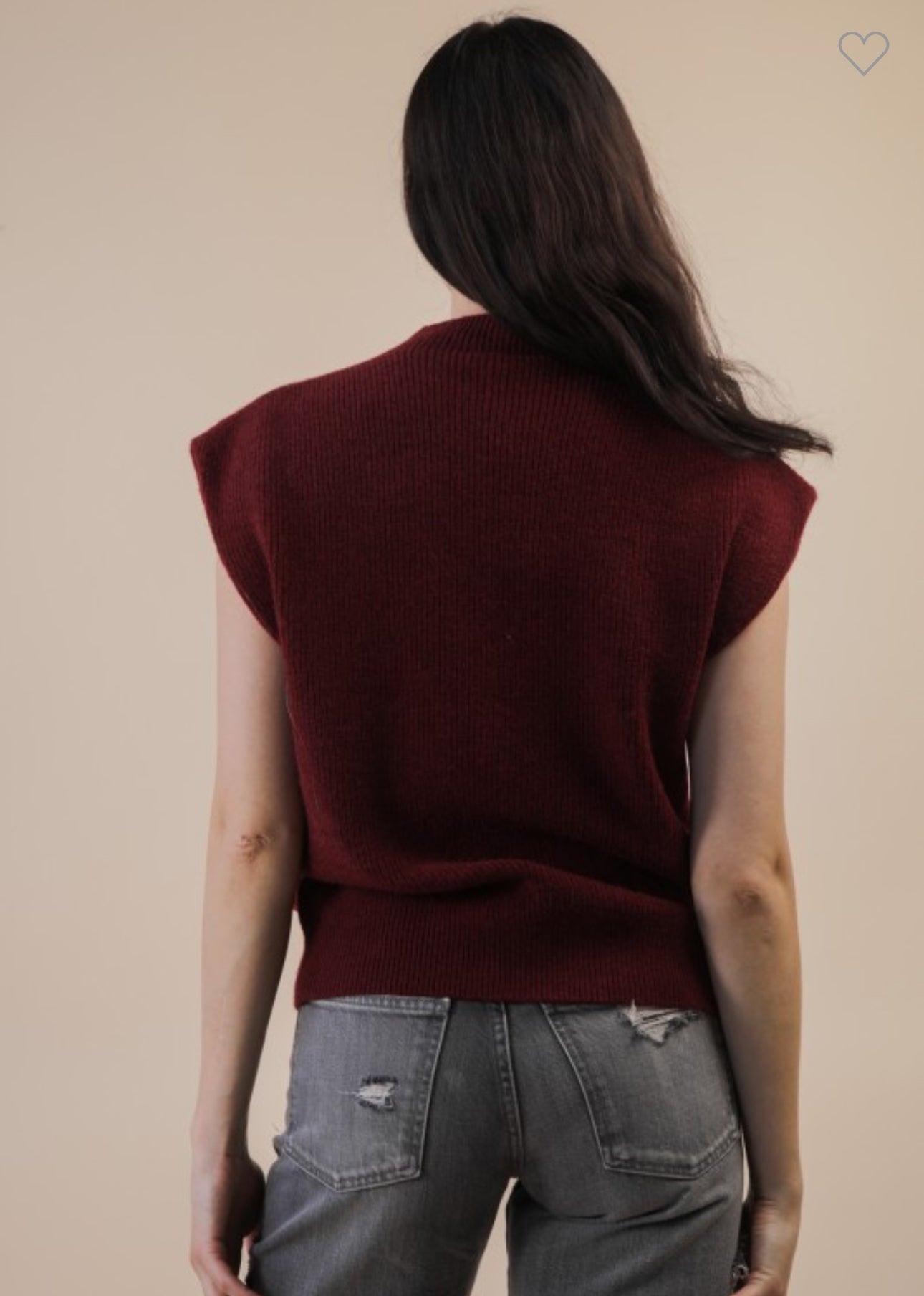 Burgendy Soft Knit Sweater Vest
