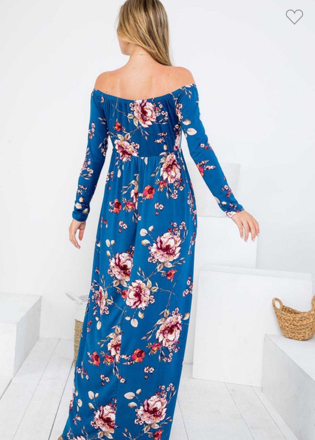 Teal Floral Maxi Dress