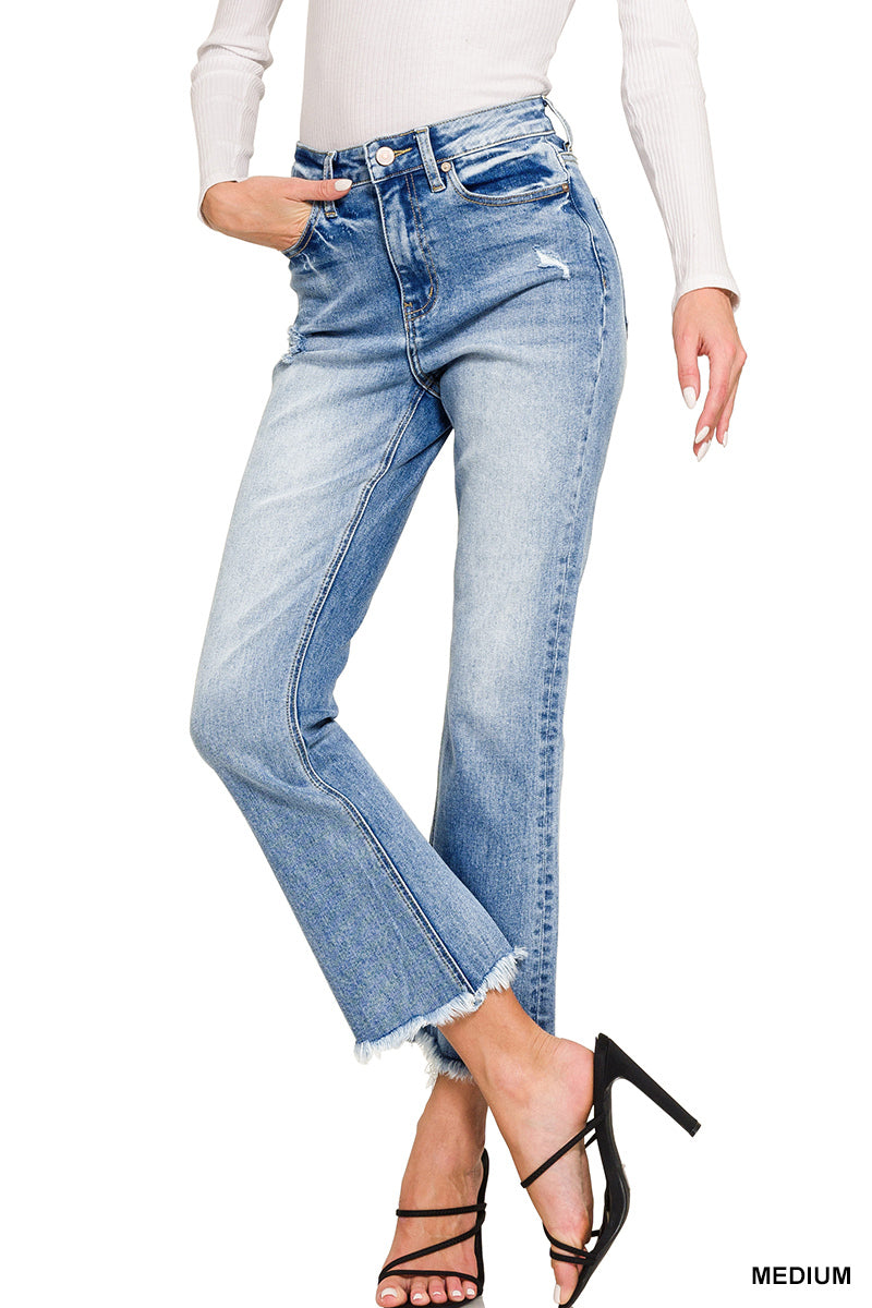 Medium Wash High Rise Straight Denim