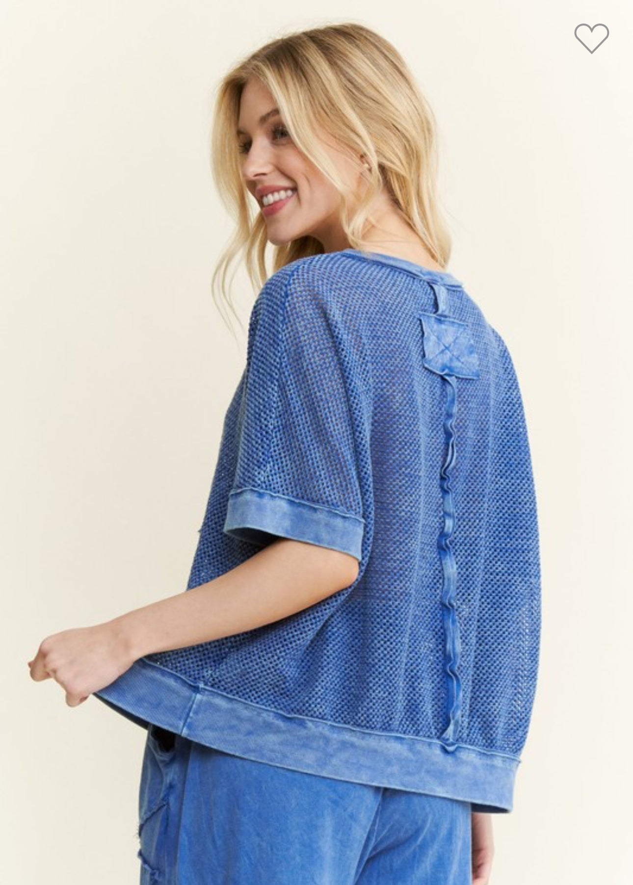 Blue Star Mesh Knit Top