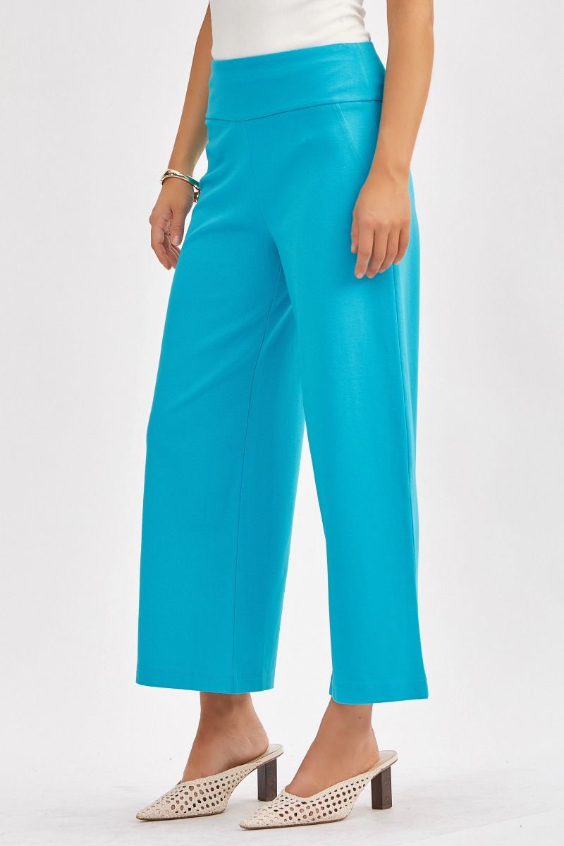 Tropic Teal Boss Babe Wide Crop Pants
