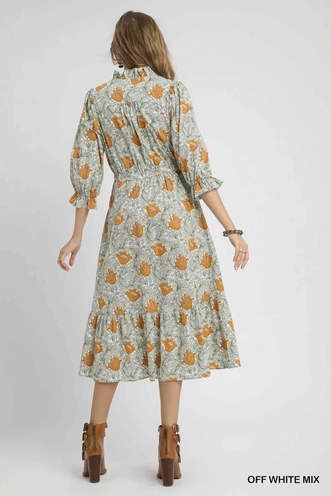 Abstract Print Midi Dress