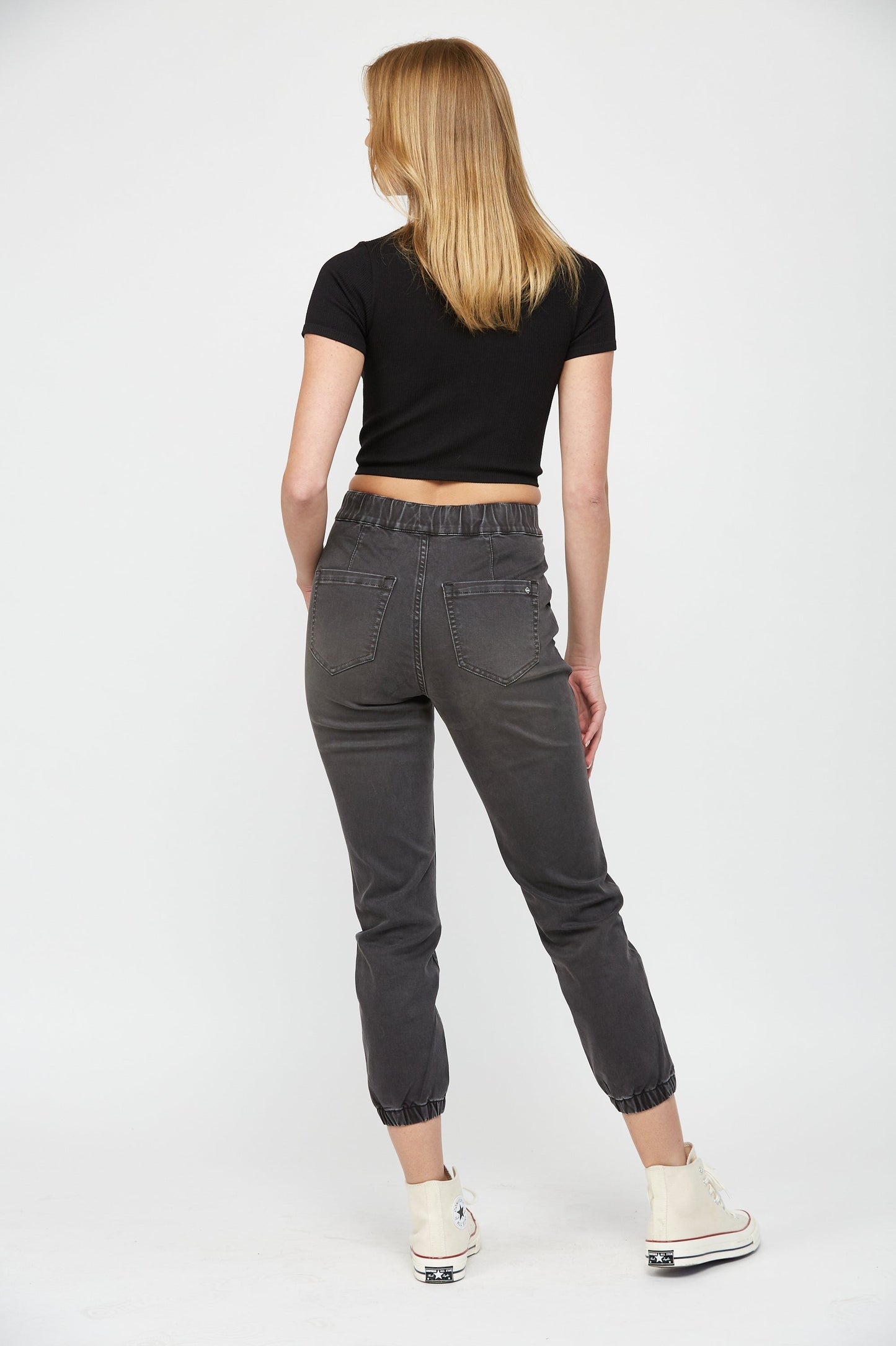 Charcoal Mica High Rise Crop Jogger