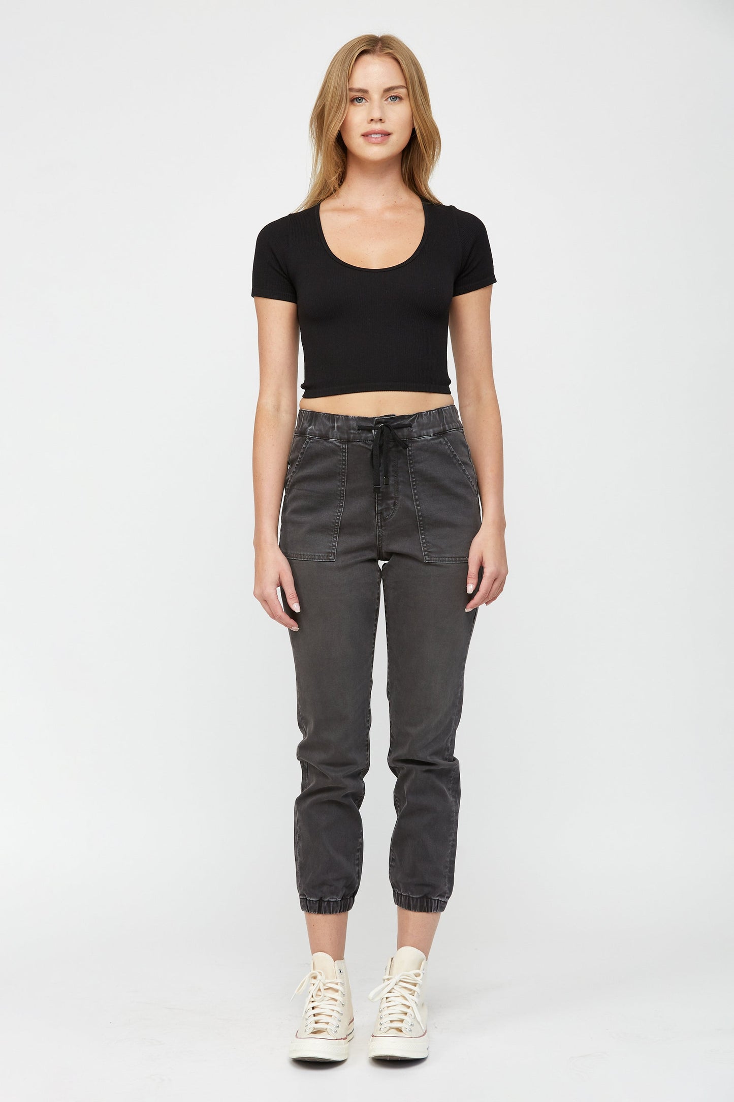 Charcoal Mica High Rise Crop Jogger