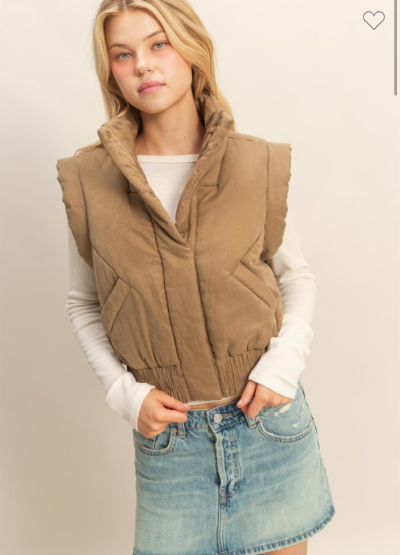 Cream Puffer Vest