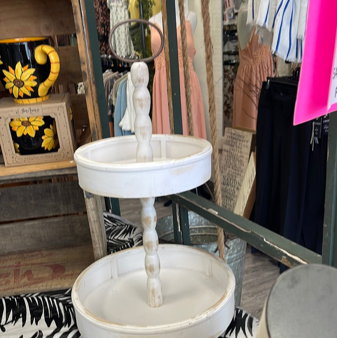 Wood Two Tier Tray
