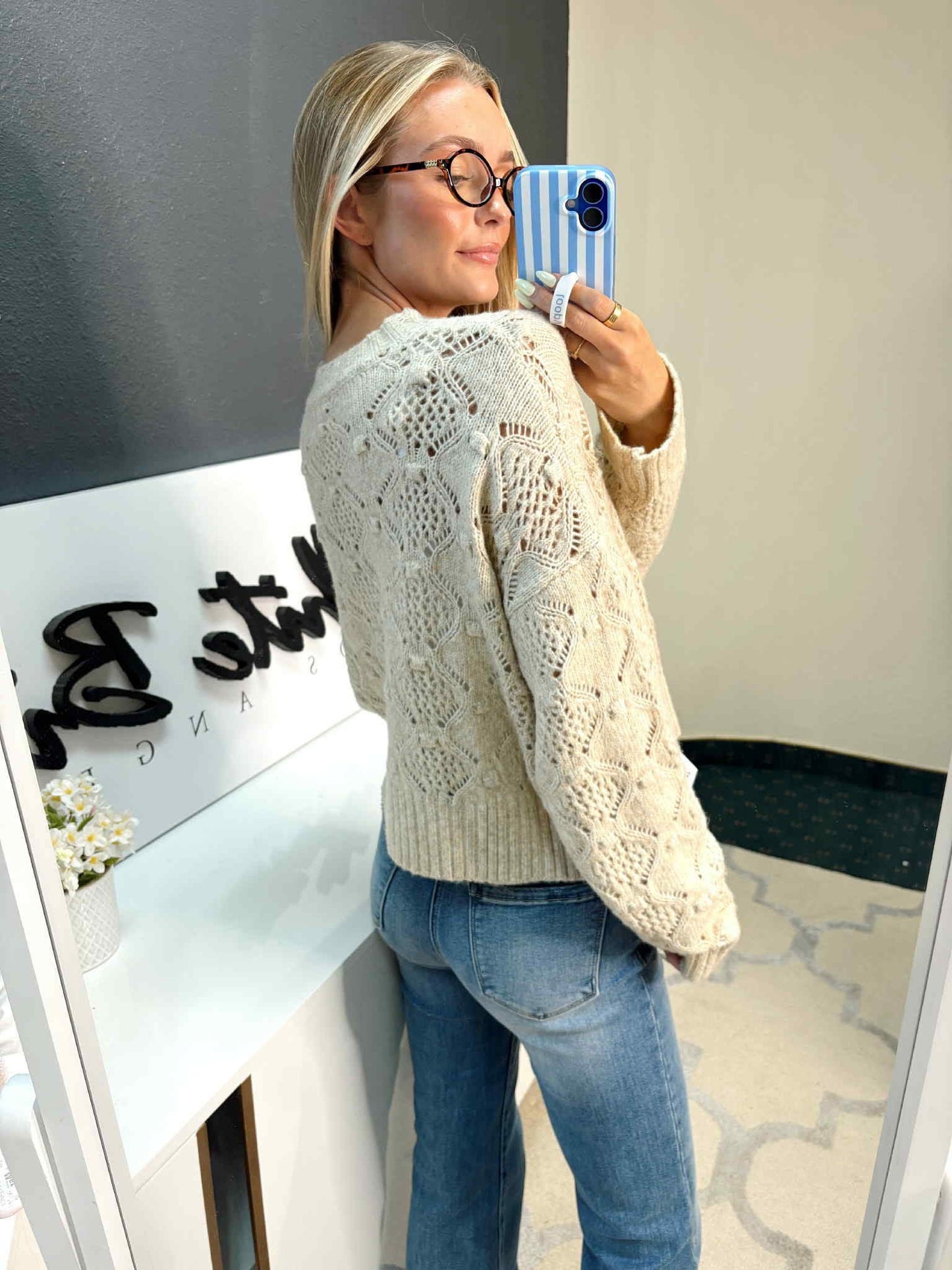 Cream Detailed Sweater