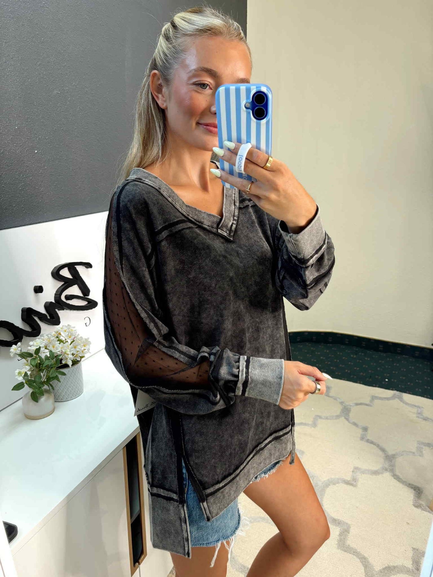 Mineral Wash Oversized Top