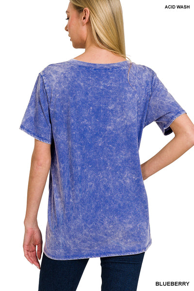 Blueberry Washed Short Sleeve Top