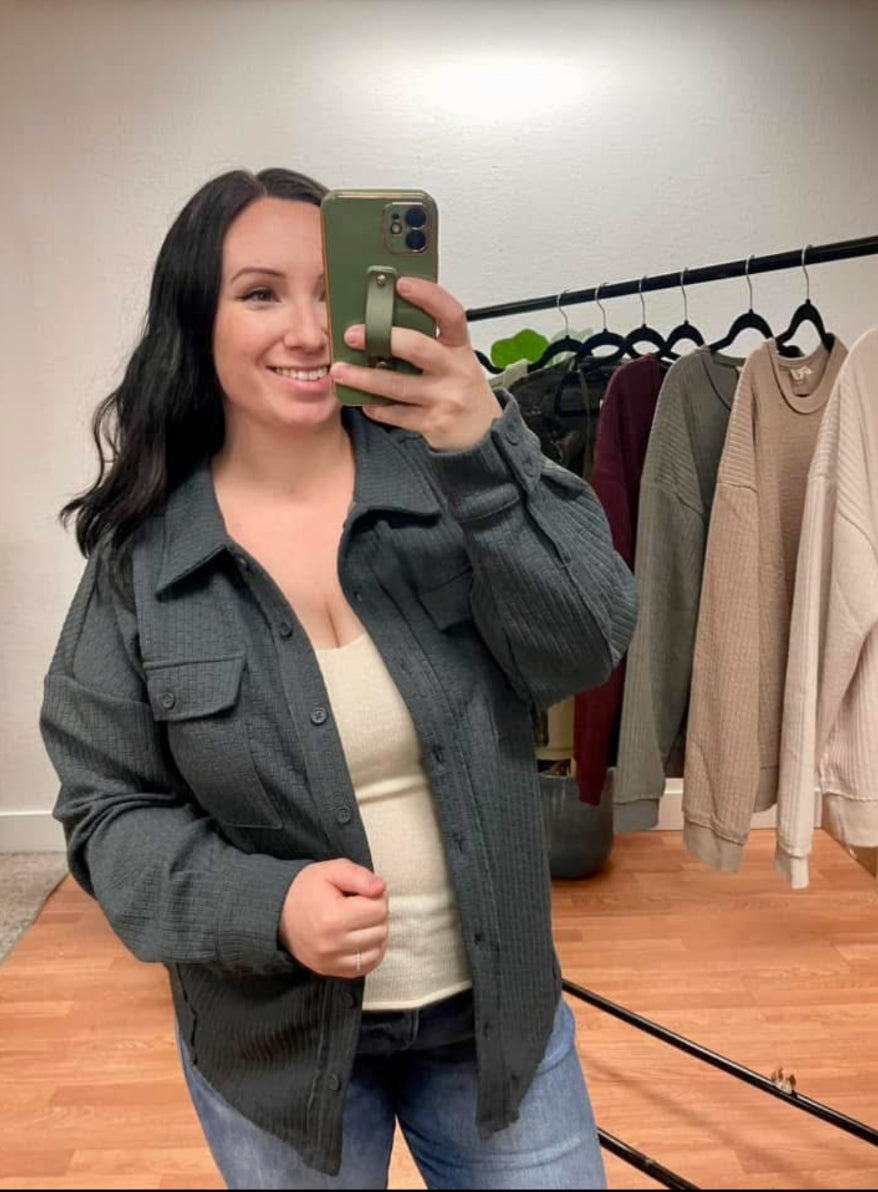 Charcoal Oversized Shacket