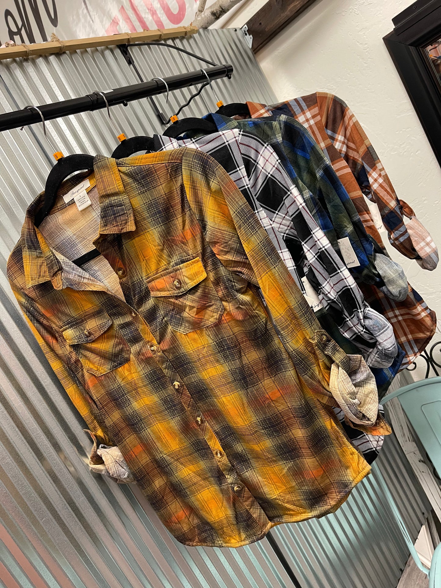 Rust Plaid Lightweight Button Up
