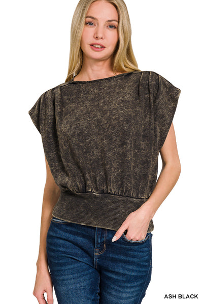 Ash Black Banded Dolman Top