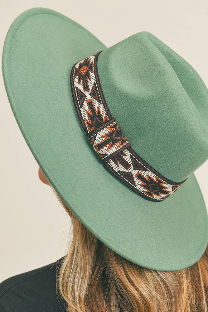 Tribal Band Panama Hat: Turquoise