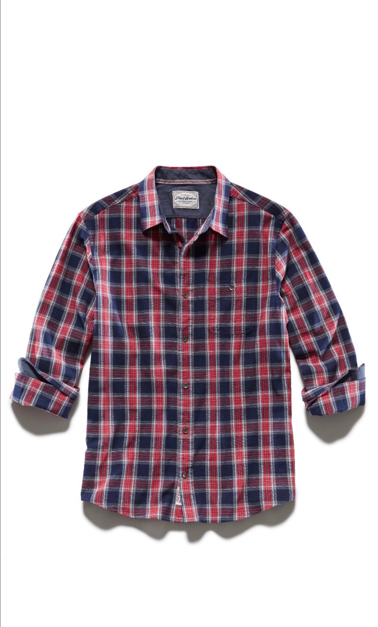 Navy Grey Casual Button Down Shirt