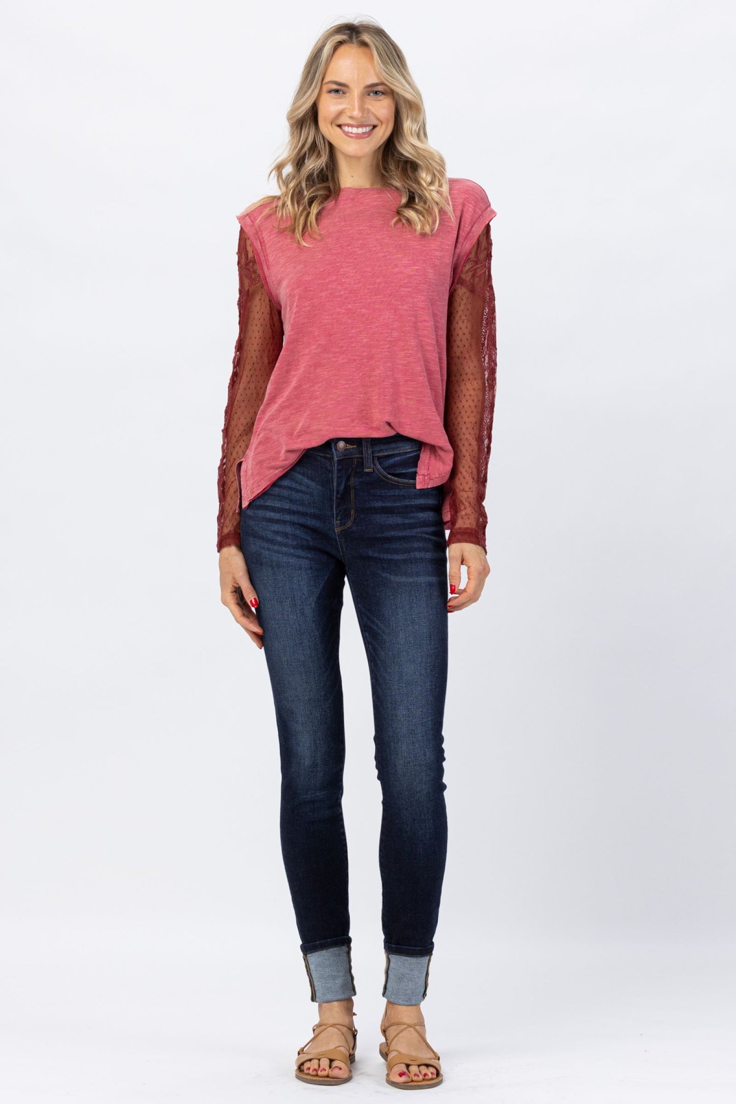Judy Blue Mid Rise Long Inseam Jeans