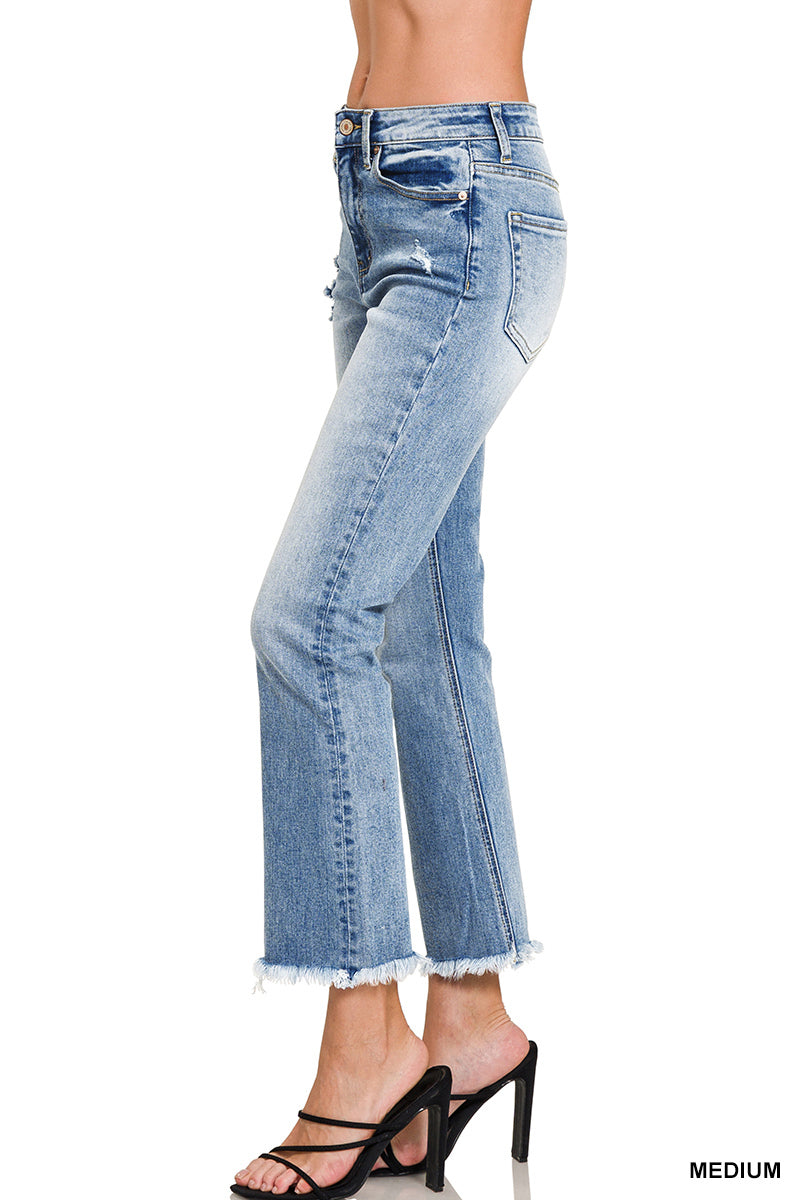 Medium Wash High Rise Straight Denim