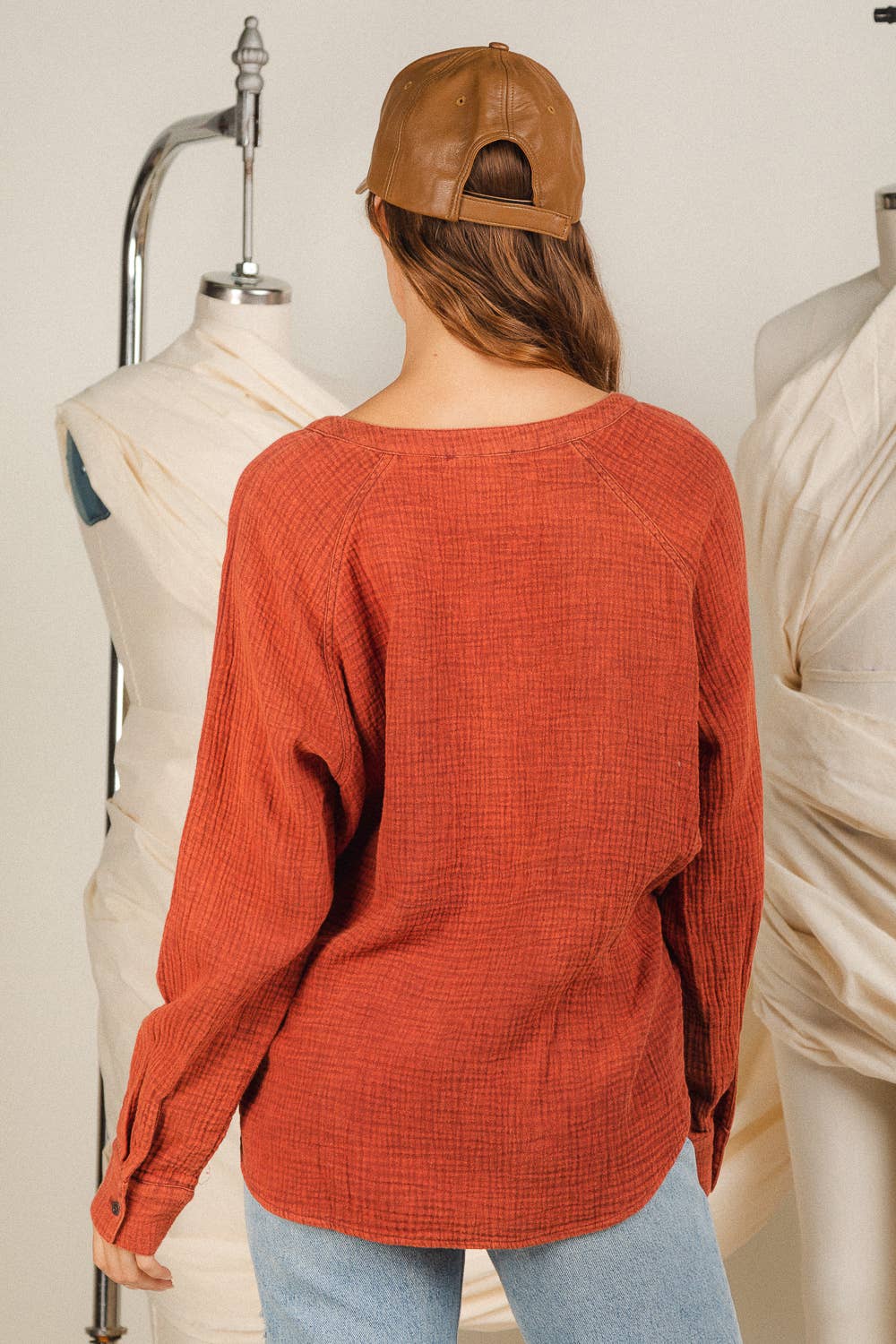 Black Solid washed wrapped shirt