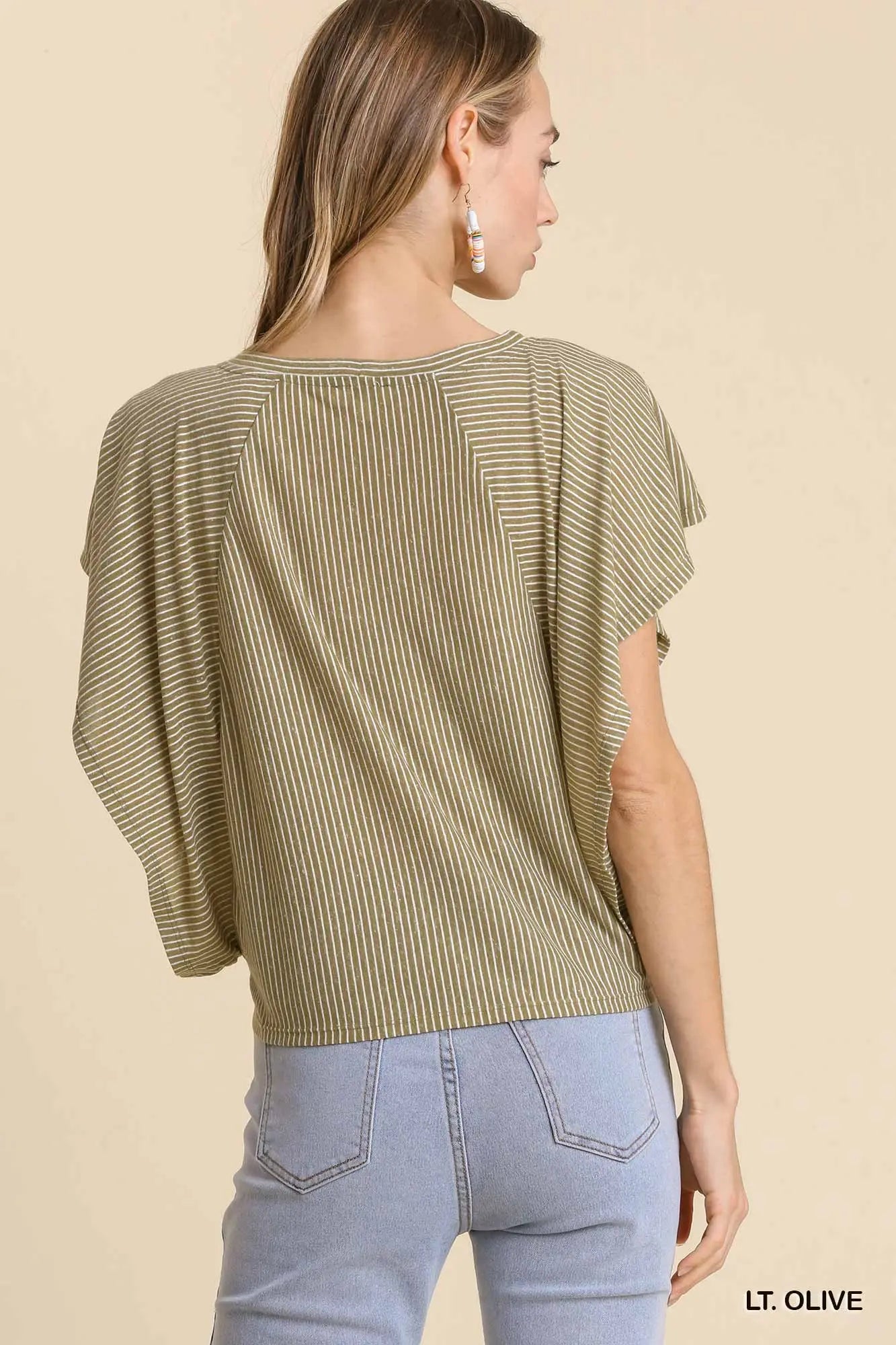 Batwing Front Tie Jersey Top