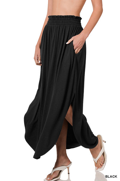Black Pocket Maxi Skirt