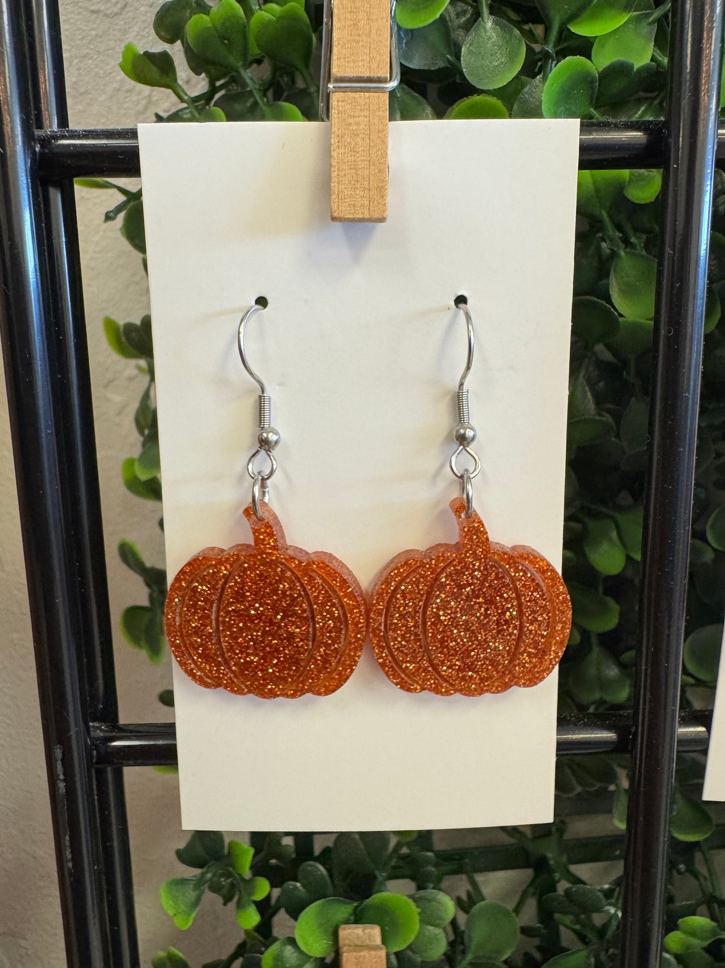 Tethered Grace Acrylic Pumpkin Earrings