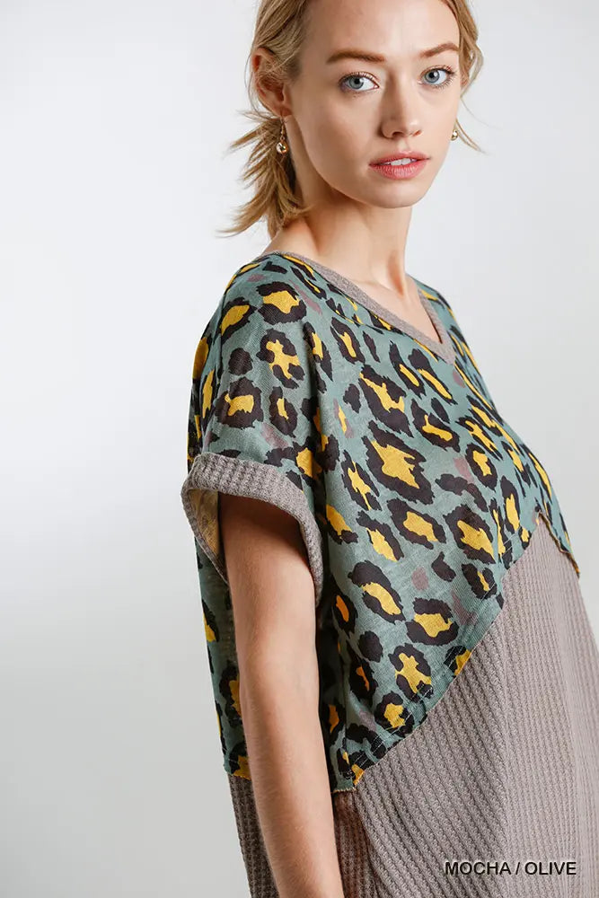 Waffle Knit Criss Cross Top