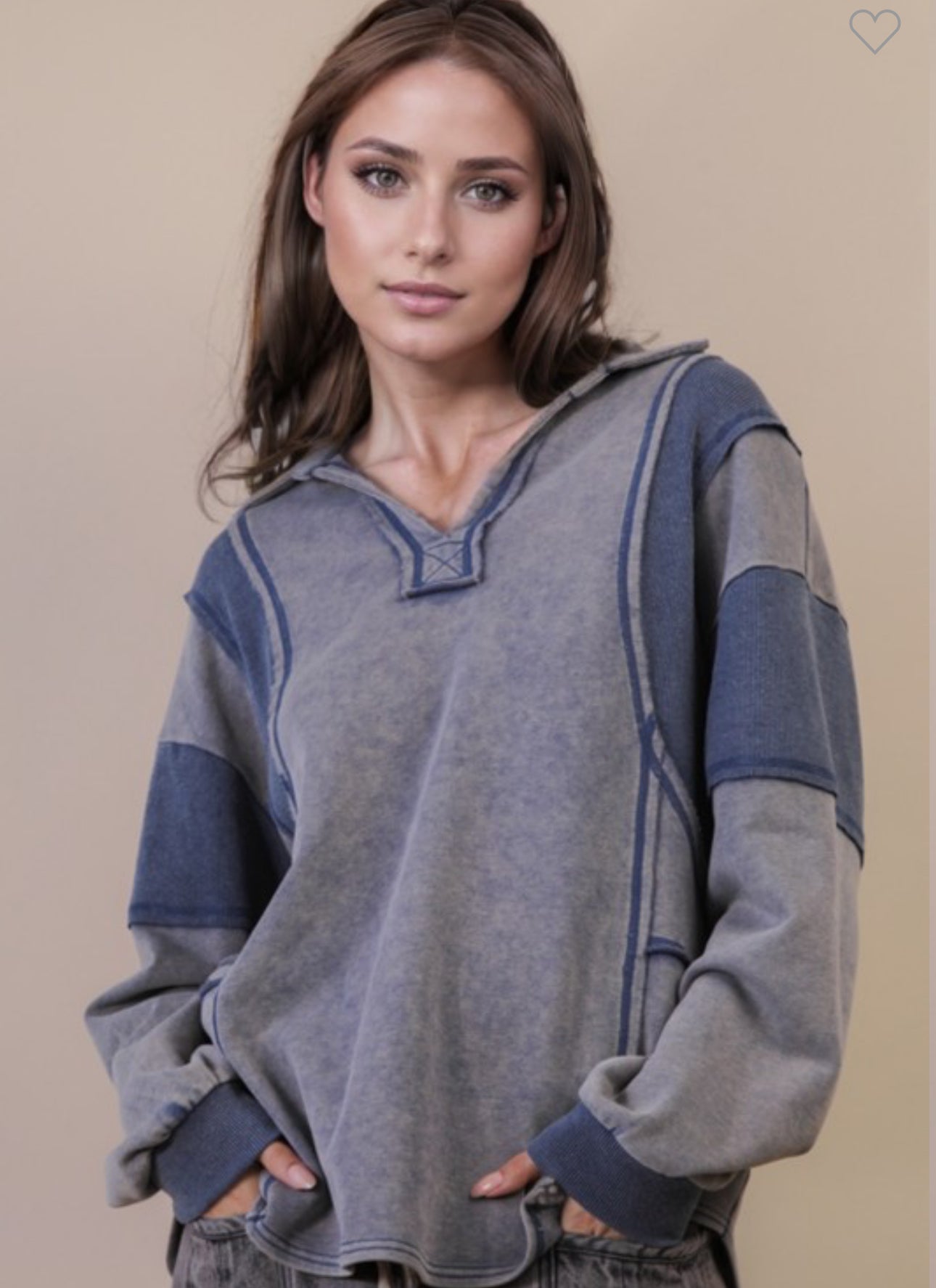 Denim Blue Oversized Top