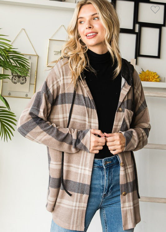 Mocha Hooded Shacket