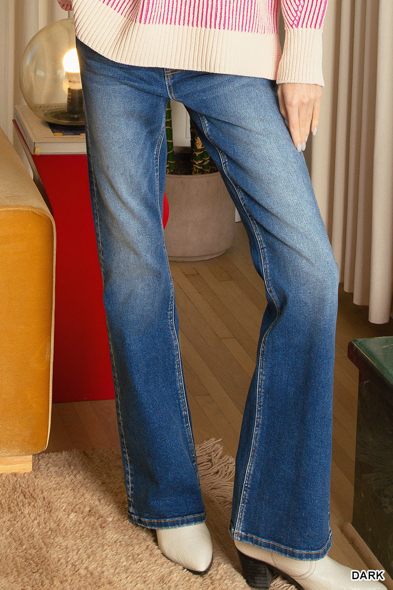 Dark Wash Mid Rise Bootcut Denim