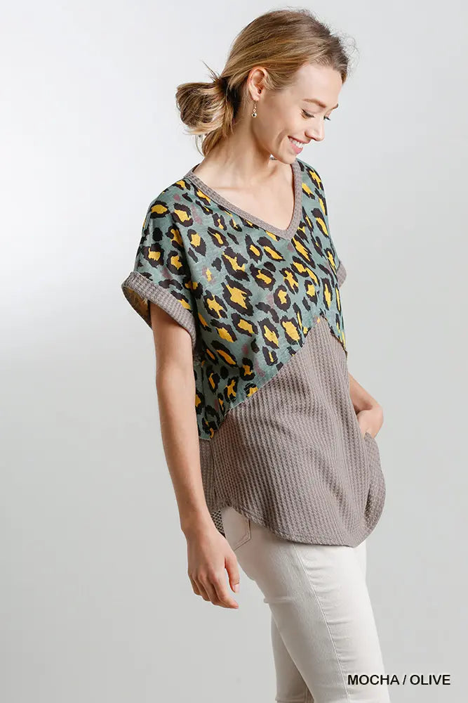 Waffle Knit Criss Cross Top
