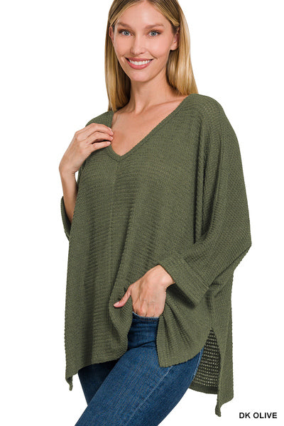 Olive 3/4 Sleeve Knit Sweater