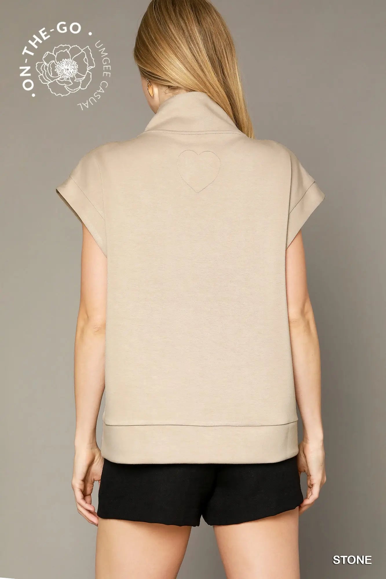 Stone Luxe Half Zip Top