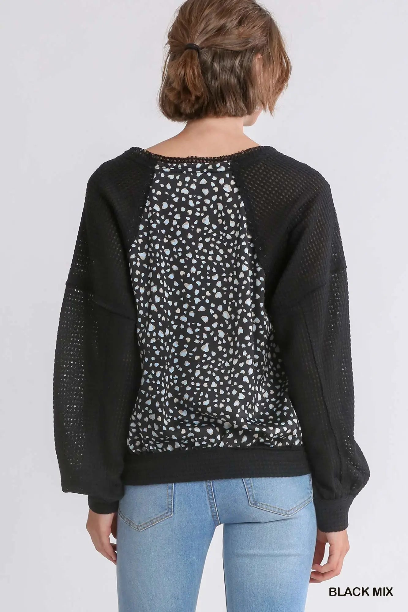 Black Animal Print Top