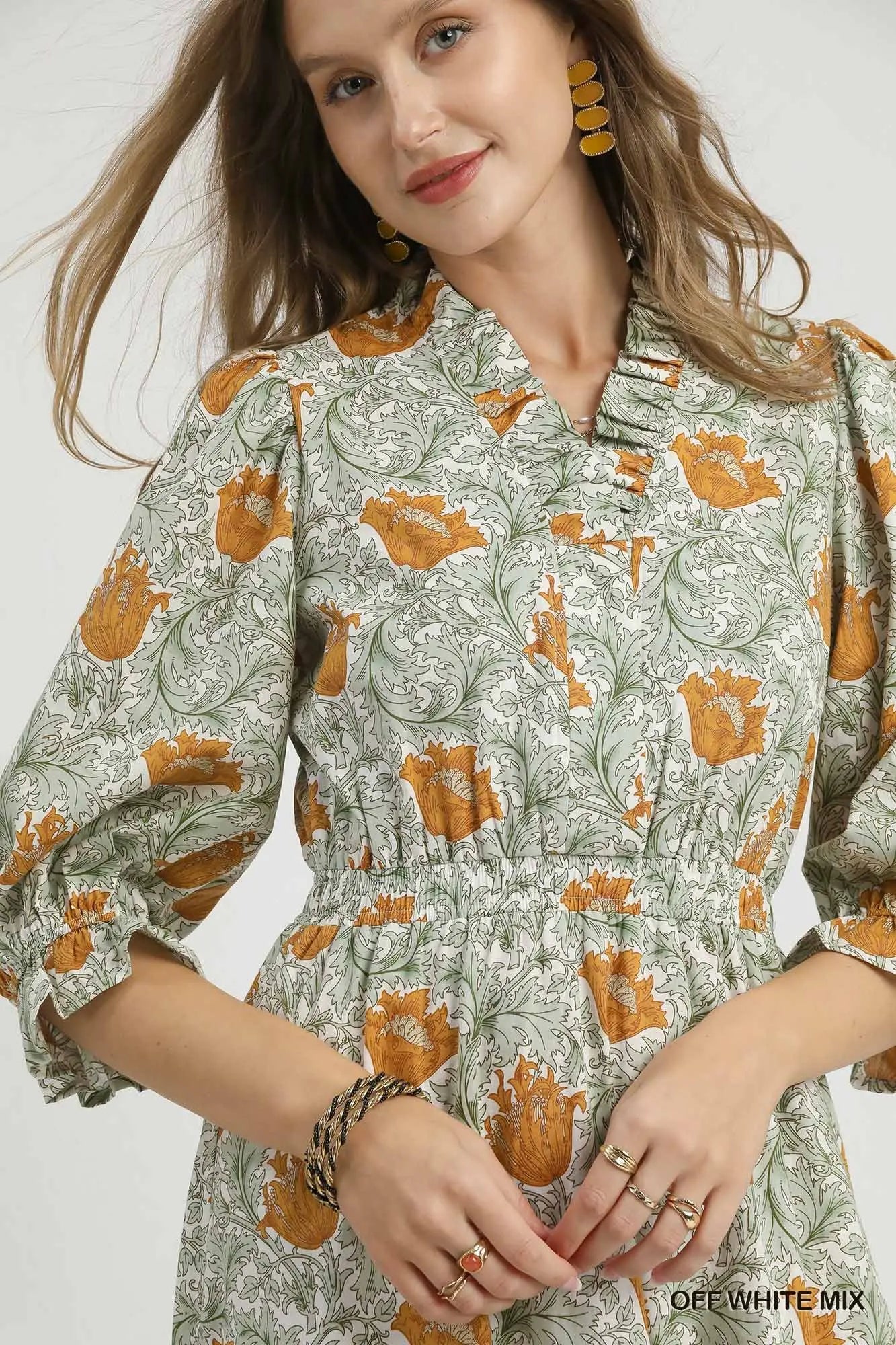 Abstract Print Midi Dress