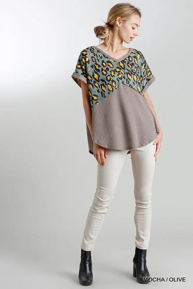 Waffle Knit Criss Cross Top