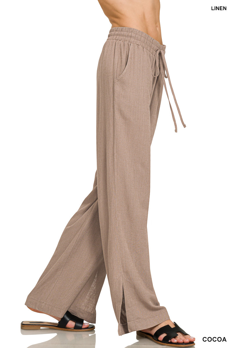 Cocoa Linen Drawstring Pants