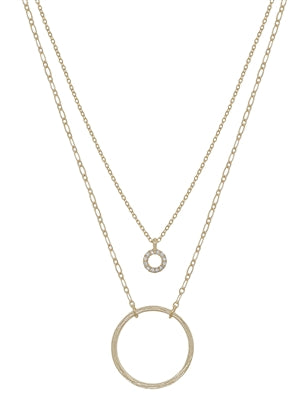Gold Circle Layered Necklace