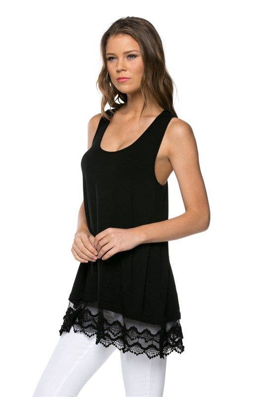 Lace Extender Tunic Top: Coco