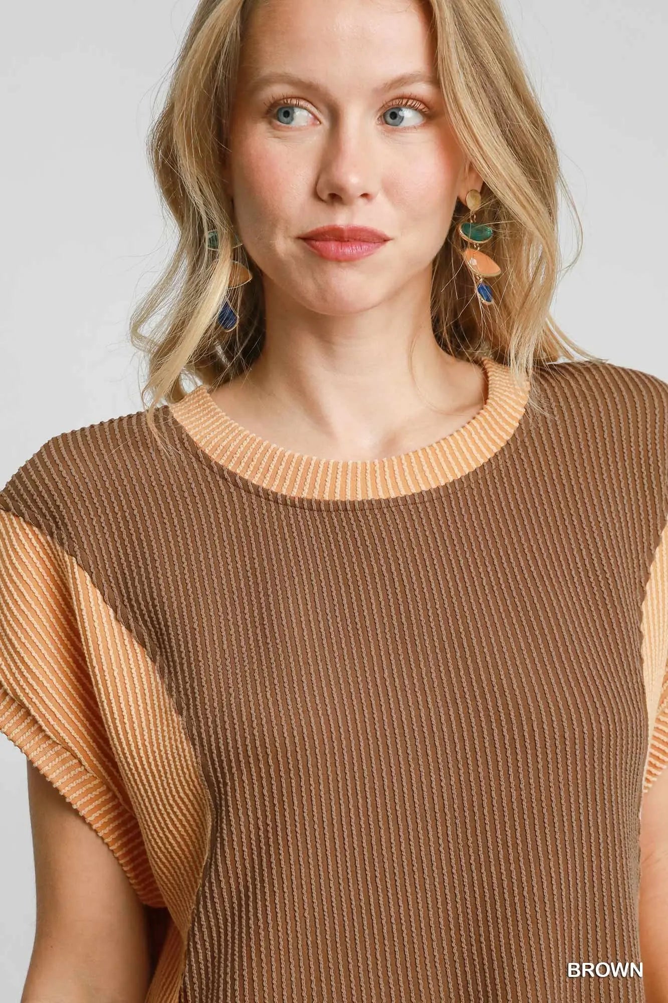 Textured Colorblock Top