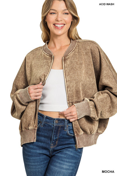 Mocha Acid Wash Jacket