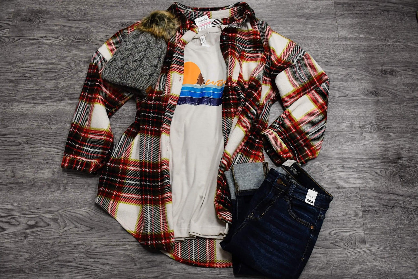 White Red Plaid Shacket