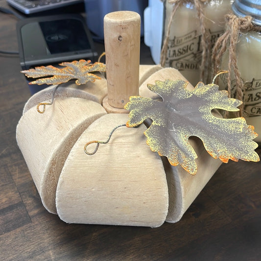Large Wood Pumpkin