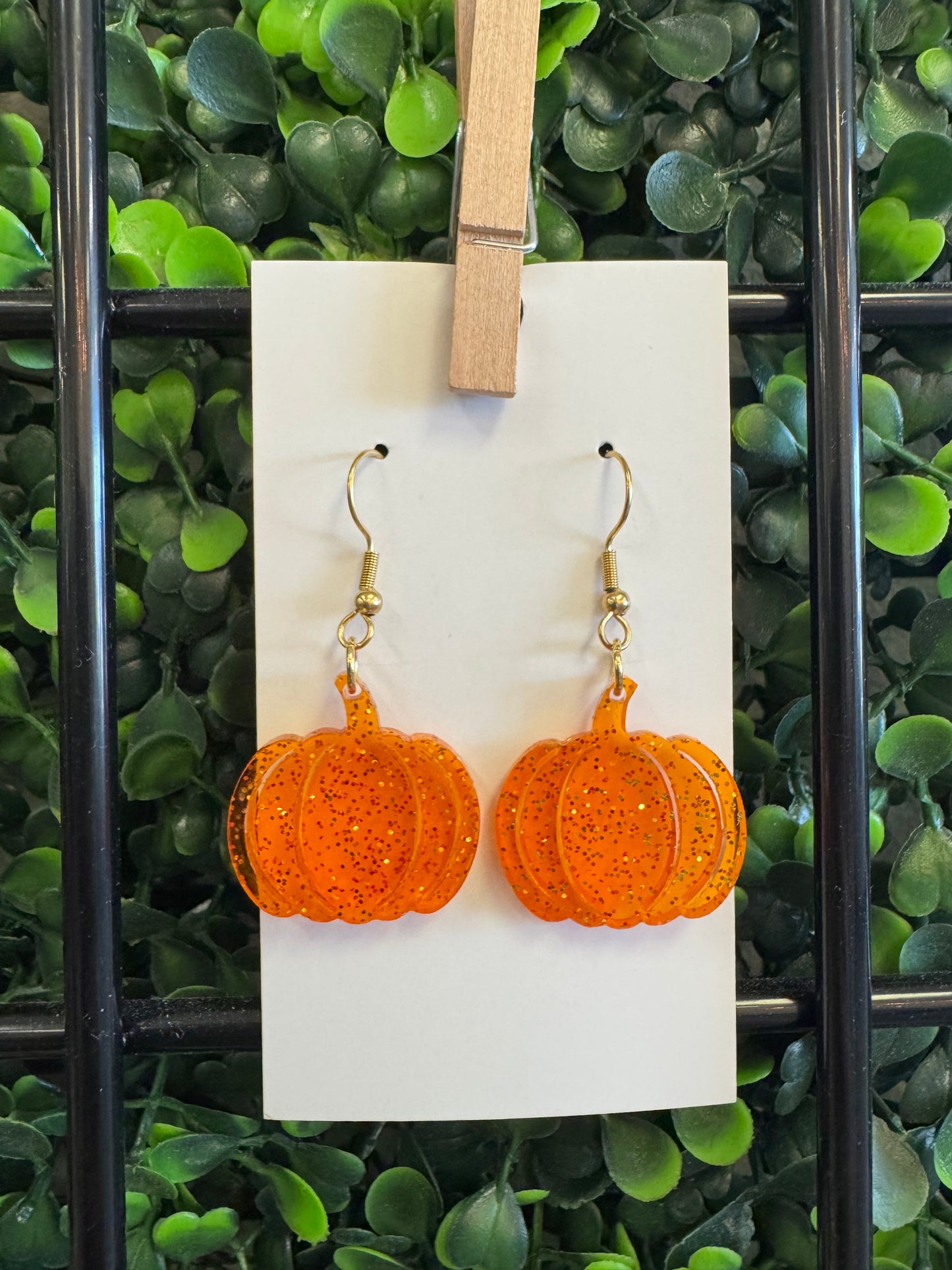 Tethered Grace Acrylic Pumpkin Earrings